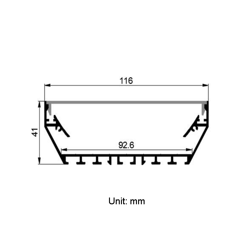 Large Ceiling LED Strip Profiles Aluminum Channel - Inner Width 92.6mm(3.65inch)